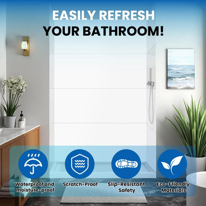 Full-height 8 ft acrylic shower wall panels – easy to install, cut to fit any shower space