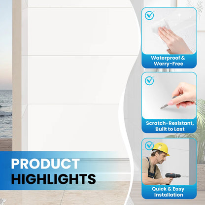 Full-height 8 ft acrylic shower wall panels – easy to install, cut to fit any shower space