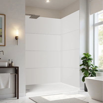 Full-height 8 ft acrylic shower wall panels – easy to install, cut to fit any shower space