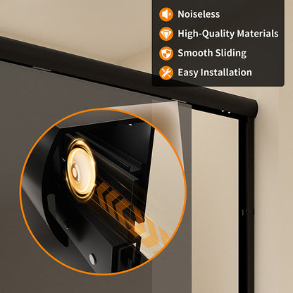iBath Semi-Frameless Double Sliding Tub Door, 59–60 in. W x 56 in. H, Matte Black – BE-5956-MB-G