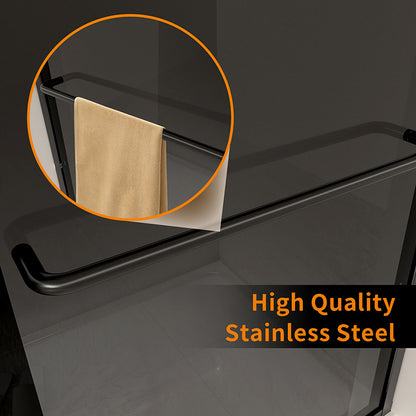 iBath Semi-Frameless Double Sliding Tub Door, 59–60 in. W x 56 in. H, Matte Black – BE-5956-MB-G